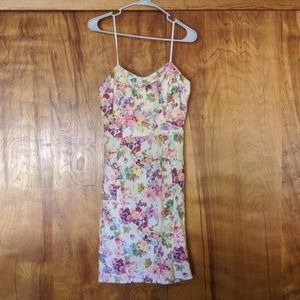 Beautiful floral cream dress